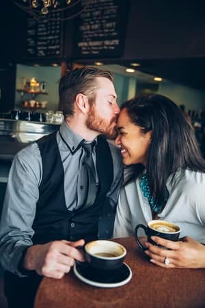 sweet couple in the cafe