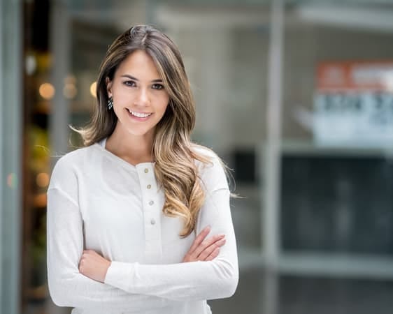 a portrait of a young attractive woman